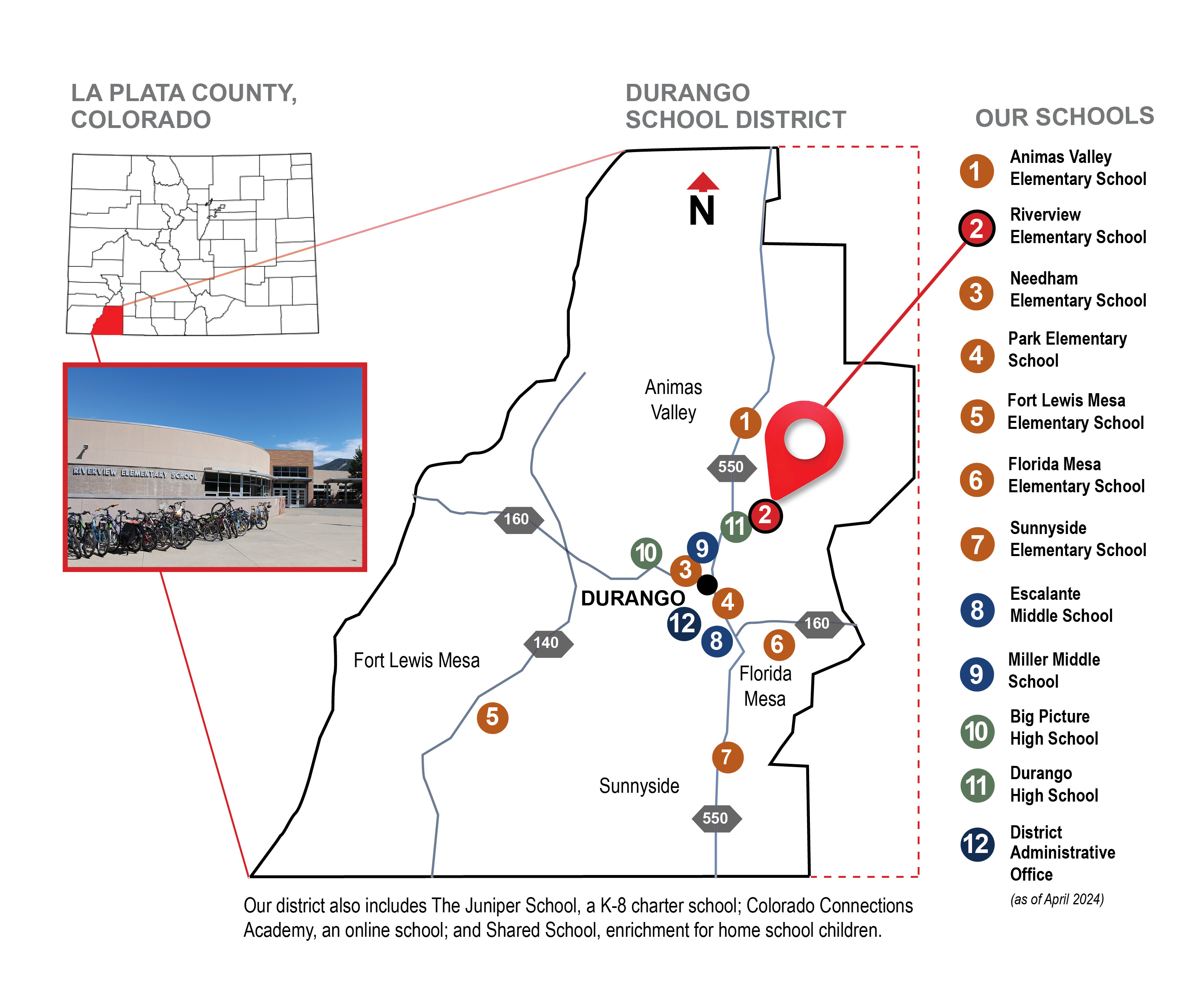 Durango School District map